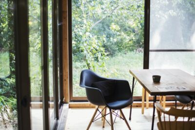 chair and wooden table