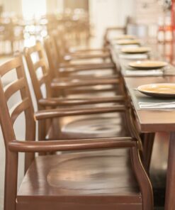 Empty table and chair